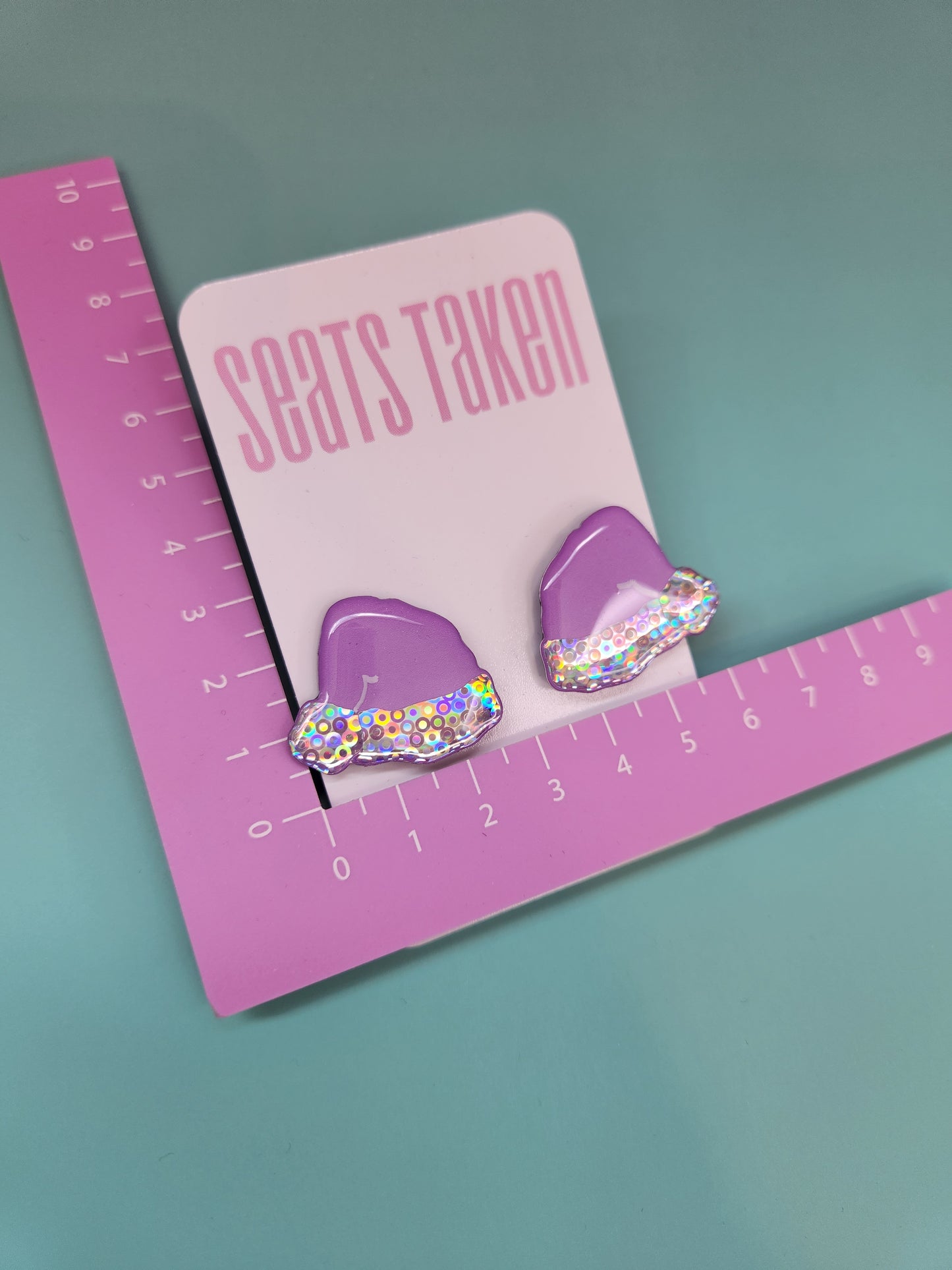 Christmas Santa hat studs lavender