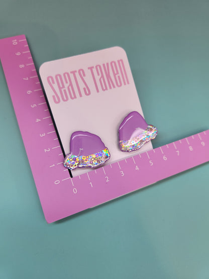 Christmas Santa hat studs lavender